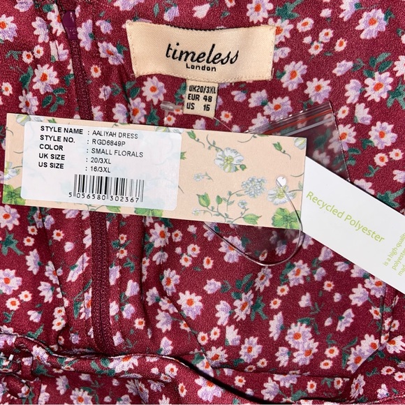 Timeless London Aaliyah Dress Retro Floral Pinup With Pockets US Size 16 NEW - Picture 9 of 15